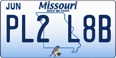 MO license plate PL2L8B