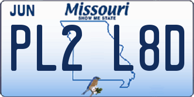 MO license plate PL2L8D