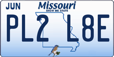 MO license plate PL2L8E