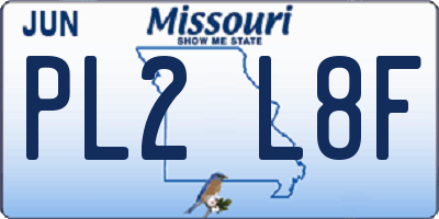 MO license plate PL2L8F
