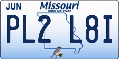 MO license plate PL2L8I
