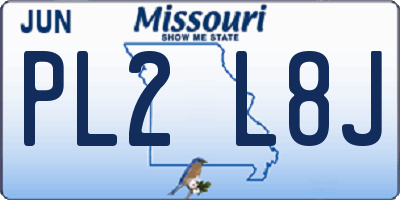 MO license plate PL2L8J