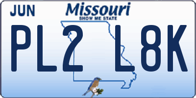 MO license plate PL2L8K