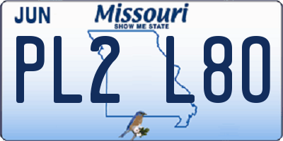 MO license plate PL2L8O