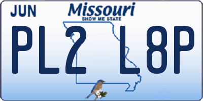 MO license plate PL2L8P