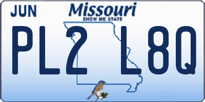 MO license plate PL2L8Q