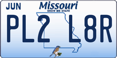 MO license plate PL2L8R