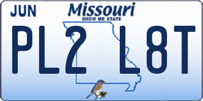 MO license plate PL2L8T