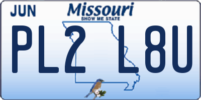 MO license plate PL2L8U
