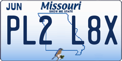 MO license plate PL2L8X