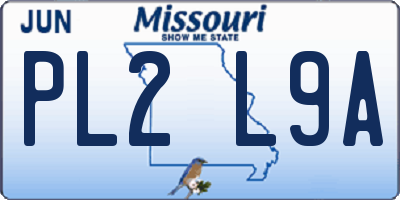 MO license plate PL2L9A
