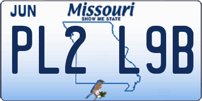 MO license plate PL2L9B