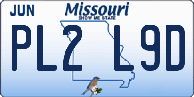 MO license plate PL2L9D