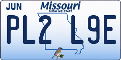 MO license plate PL2L9E