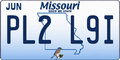 MO license plate PL2L9I
