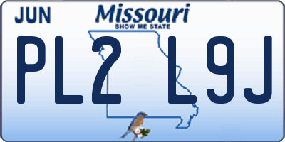 MO license plate PL2L9J