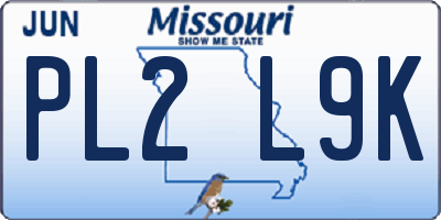 MO license plate PL2L9K