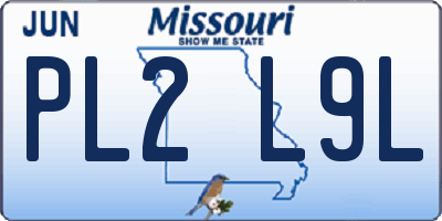 MO license plate PL2L9L