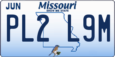 MO license plate PL2L9M