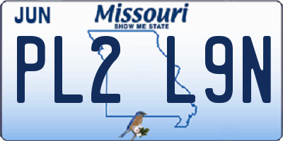 MO license plate PL2L9N