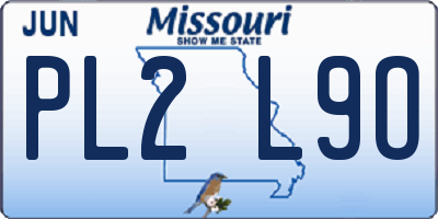 MO license plate PL2L9O