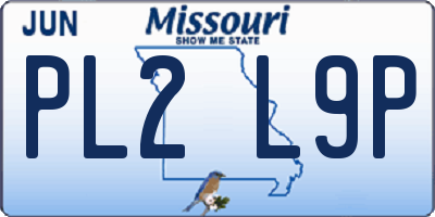 MO license plate PL2L9P