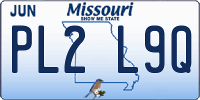 MO license plate PL2L9Q