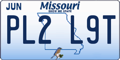 MO license plate PL2L9T