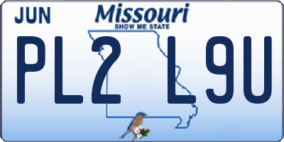 MO license plate PL2L9U