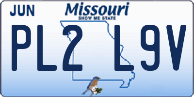 MO license plate PL2L9V