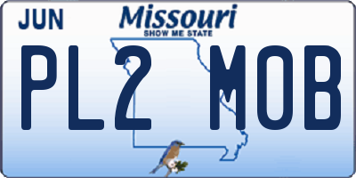 MO license plate PL2M0B