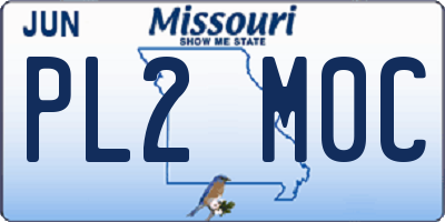 MO license plate PL2M0C