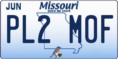 MO license plate PL2M0F