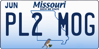 MO license plate PL2M0G