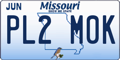 MO license plate PL2M0K
