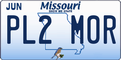 MO license plate PL2M0R