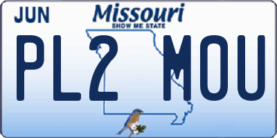 MO license plate PL2M0U