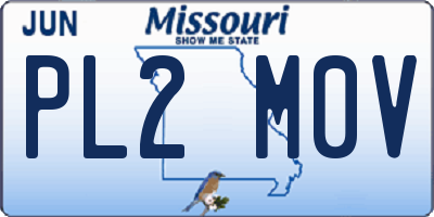 MO license plate PL2M0V