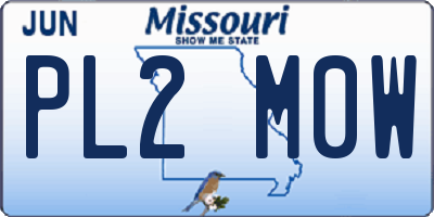 MO license plate PL2M0W