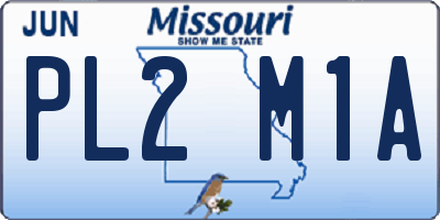 MO license plate PL2M1A