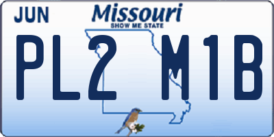 MO license plate PL2M1B