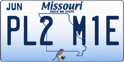 MO license plate PL2M1E