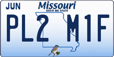 MO license plate PL2M1F
