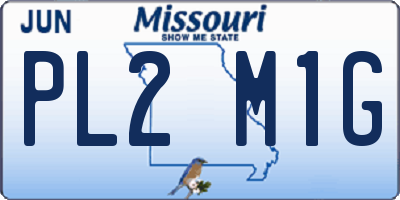 MO license plate PL2M1G