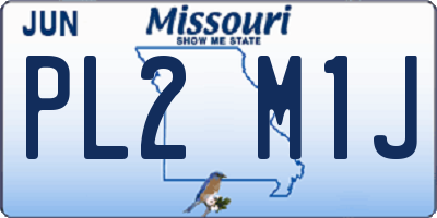 MO license plate PL2M1J