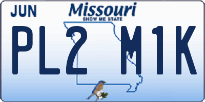 MO license plate PL2M1K