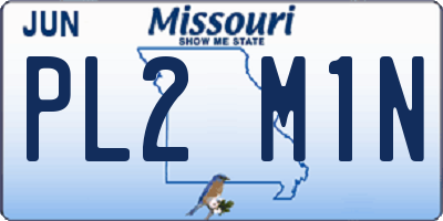 MO license plate PL2M1N