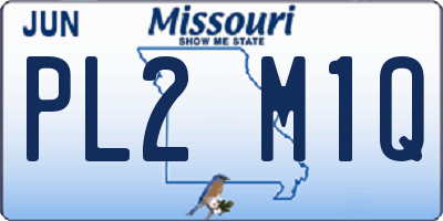 MO license plate PL2M1Q