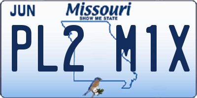 MO license plate PL2M1X