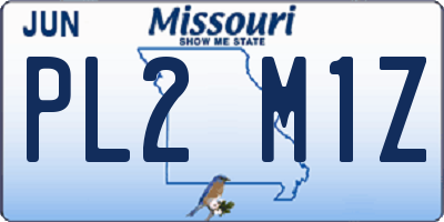 MO license plate PL2M1Z